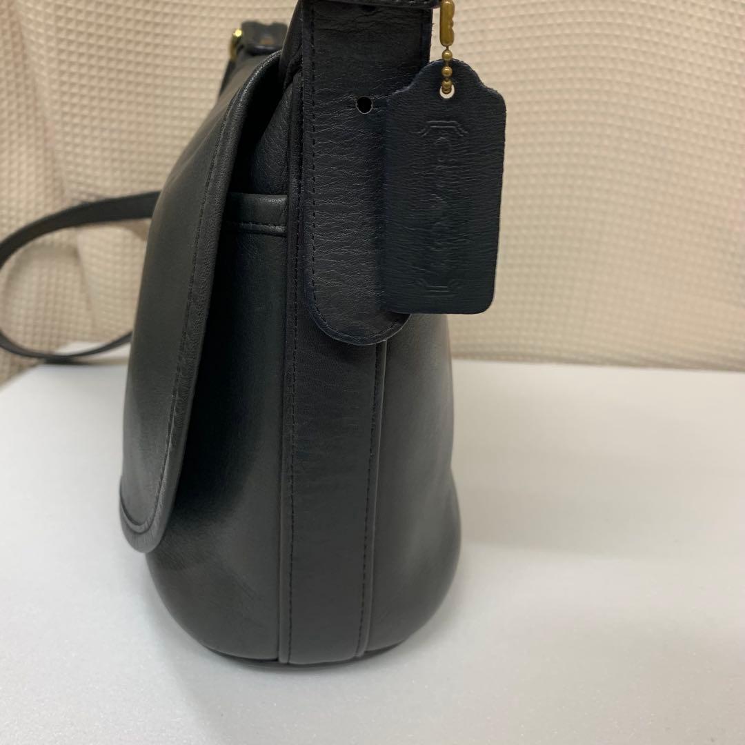 オールドコーチ ショルダーバッグ 4150 本革 ネイビー 金具 チャーム