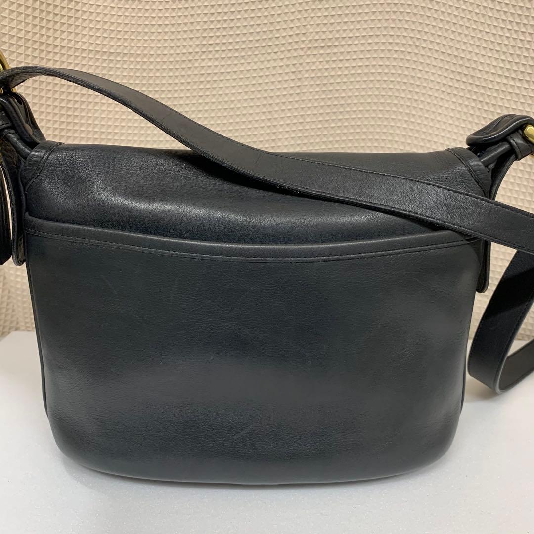 オールドコーチ ショルダーバッグ 4150 本革 ネイビー 金具 チャーム