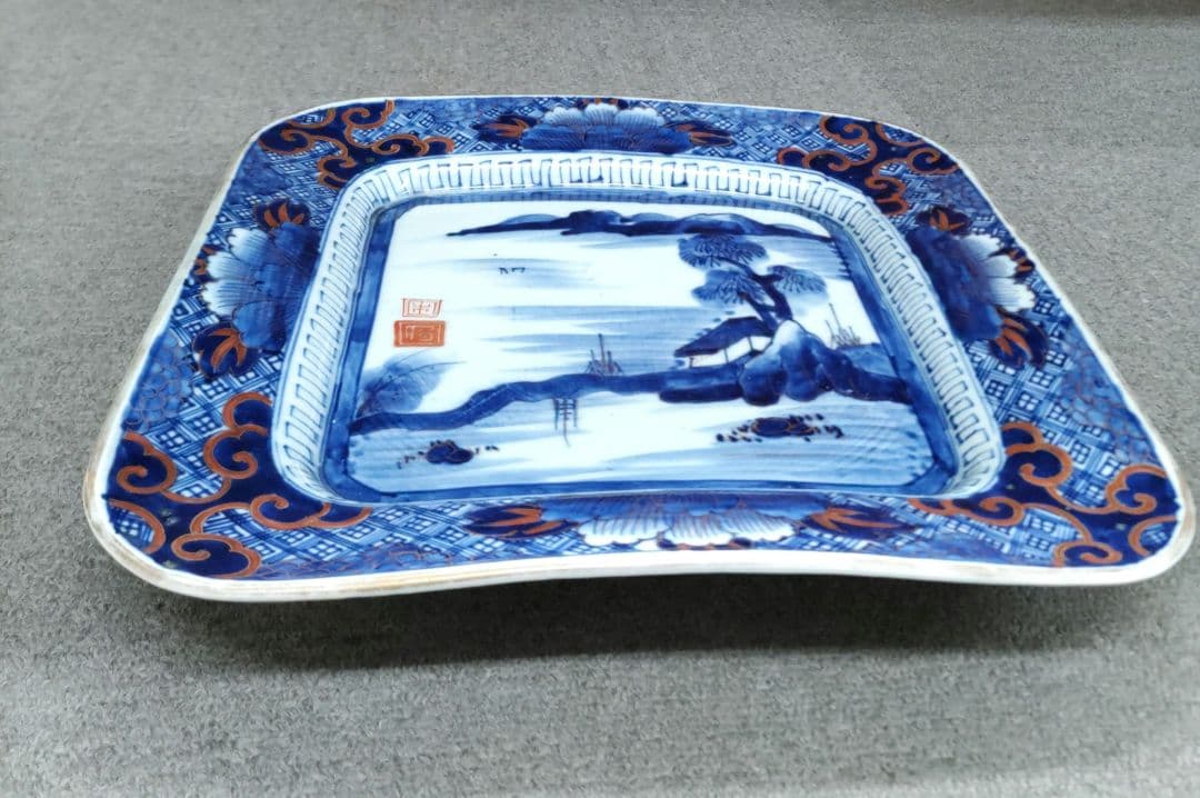 古伊万里角皿　D330