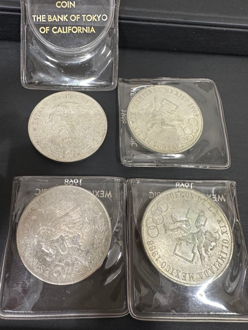 メキシコオリンピック　25ペソ銀貨4枚セット1968年