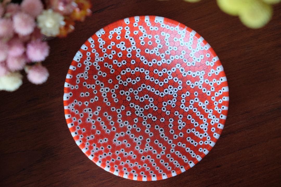 ベネチアンガラス ミルフィオリ プレート ムリーニ 江波冨士子/舩木倭帆/グラス