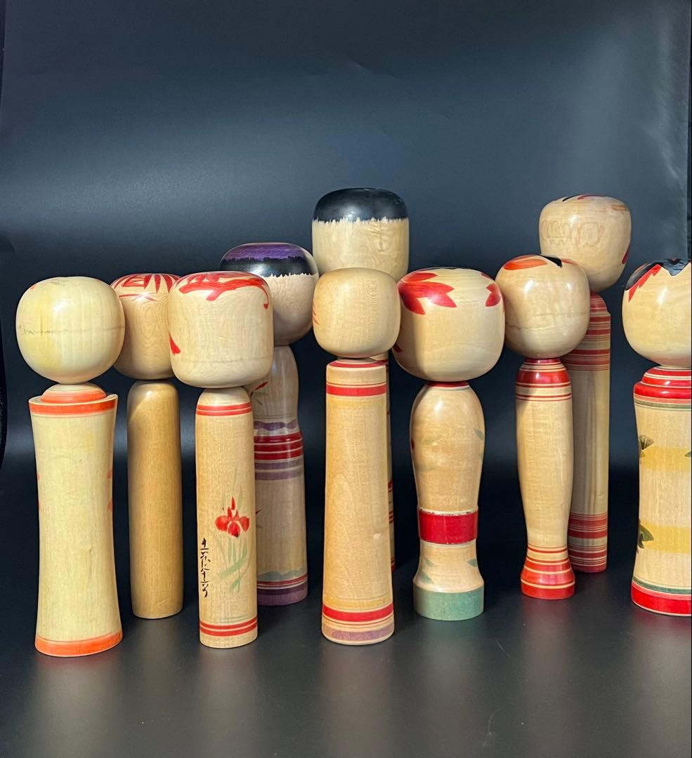 伝統こけし10本セット 会田栄治 岡崎昭一 遊佐福寿 井上ゆき子 我妻与四松ほか