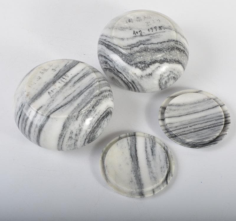 囲碁　碁石　瑪瑙碁石　大理石　碁笥　D　R4559