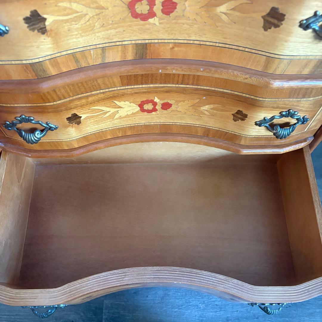 イタリア　MOR-RENS社　象嵌チェスト　4段　ミドルチェスト　マホガニー　②