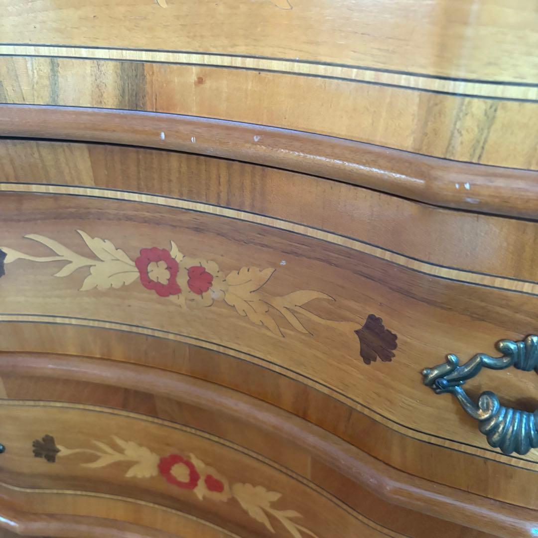 イタリア　MOR-RENS社　象嵌チェスト　4段　ミドルチェスト　マホガニー　②