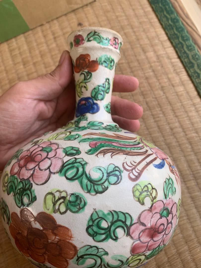 中国清時代五彩花瓶