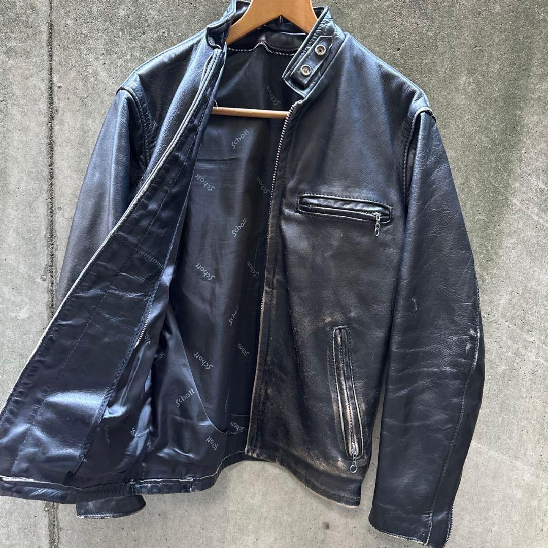 【USA製】schott スタンドカラー シングルライダース 641