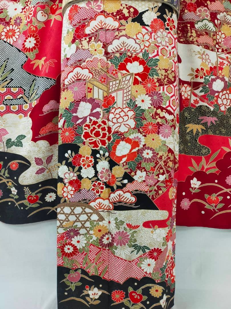 売約済み【WA-Modern】★★正絹　振袖3点セット(振袖袋帯長襦袢)★★