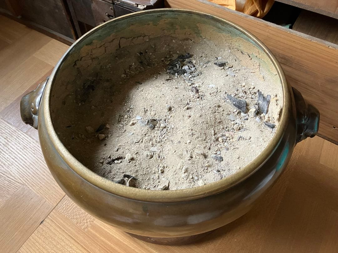 火鉢 一対 獅子耳 時代 骨董 明治 大正 アンティーク 古美術 古道具 レトロ