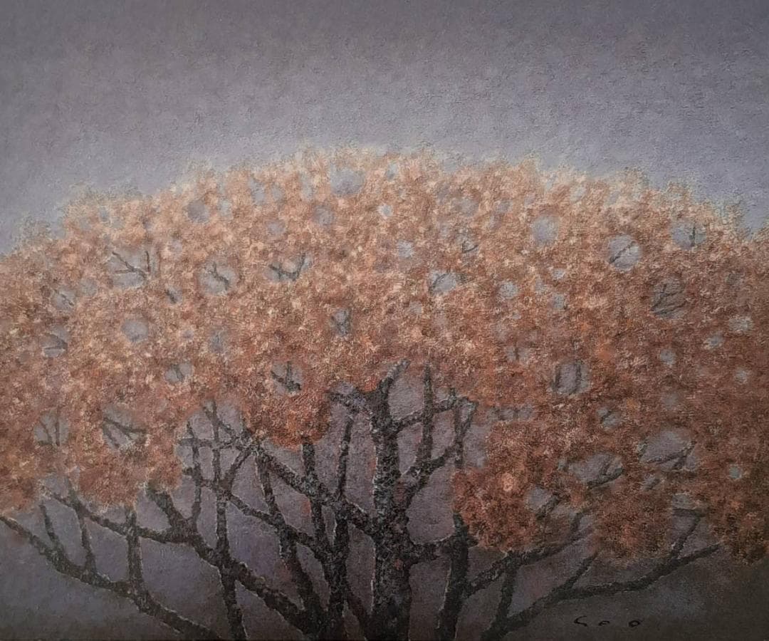 瀬尾一嘉、「鎌倉山桜」、希少画集の額装画、四季、風景、人気作品