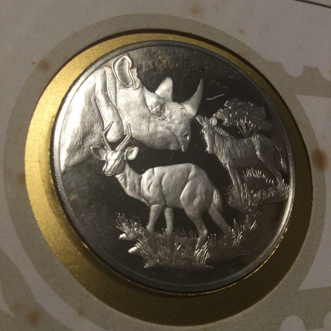 ボツワナ独立10周年記念封筒とスターリングシルバーメダルセット