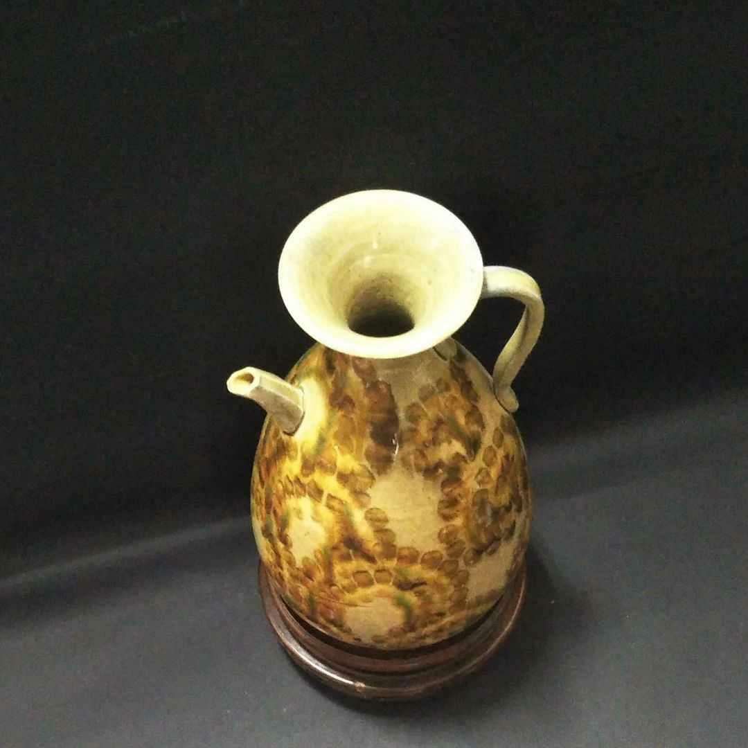 ※中国古美術/三彩蛸唐草文様執壺/唐代/