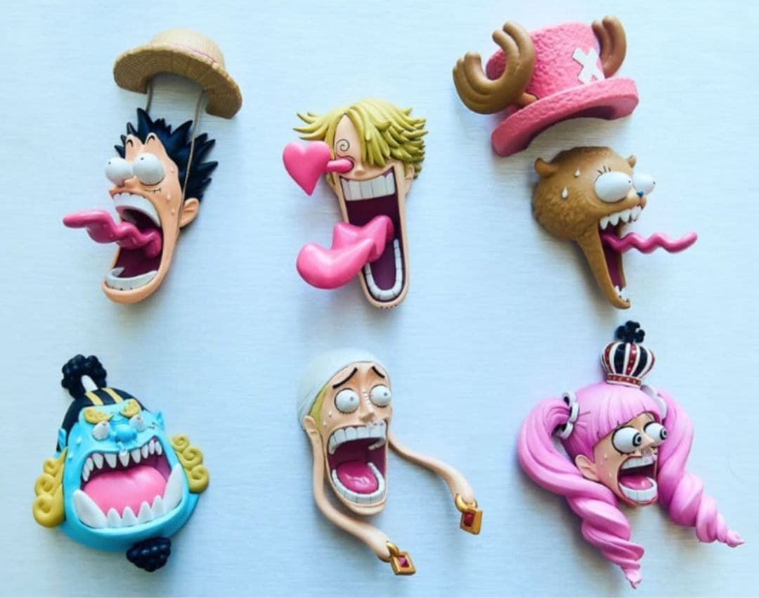 ONE PIECE びっくり顔マグネット フィギュア マスコット 全種類 セット