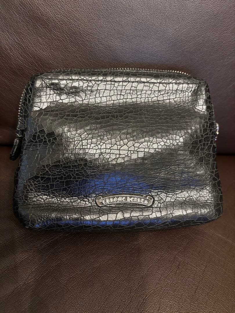 クロムハーツ 黒 ポーチ 中型