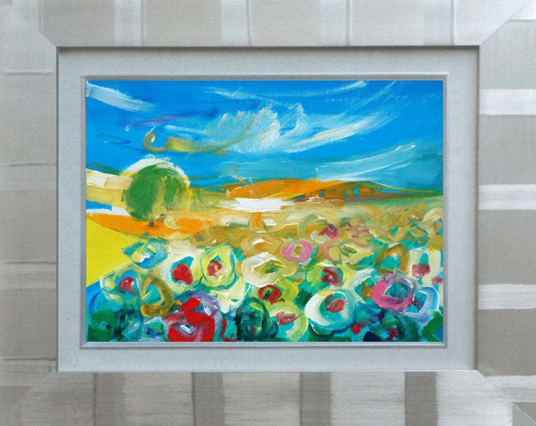 油絵 菅家令子 絵 絵画 インテリア uF6-050610 風景