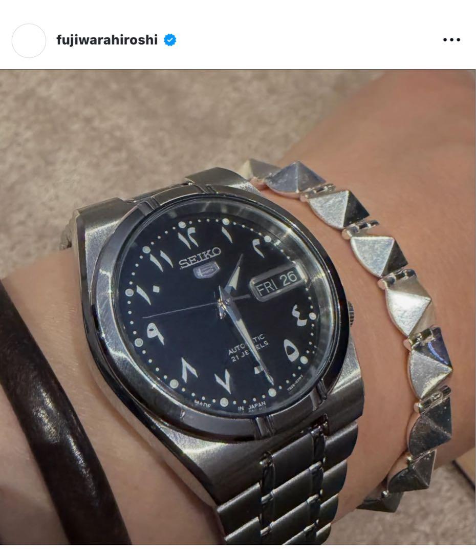 新品最安値　未使用SEIKO 5 アラビック文字盤　藤原ヒロシsnk063j5