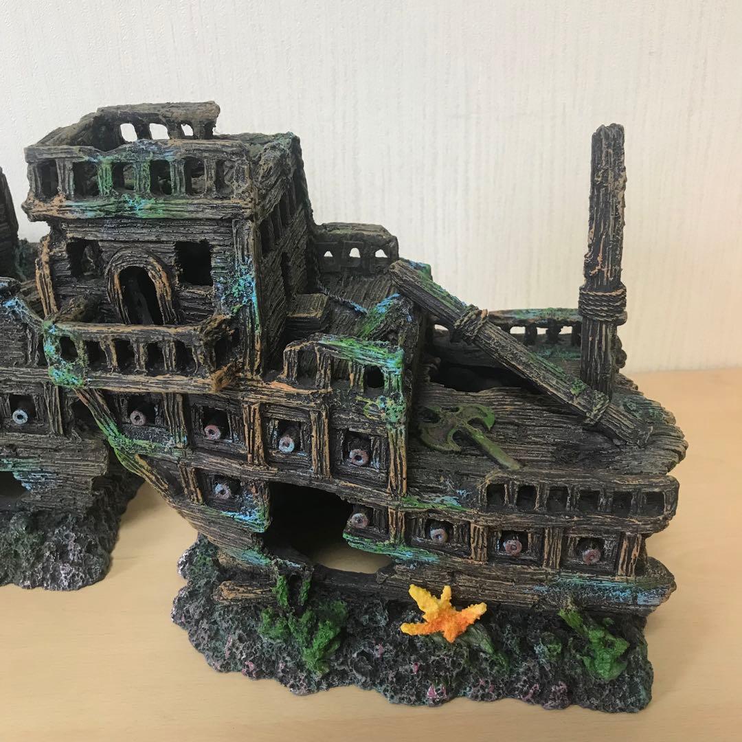 アクアリウム　水槽　オーナメント　沈没船