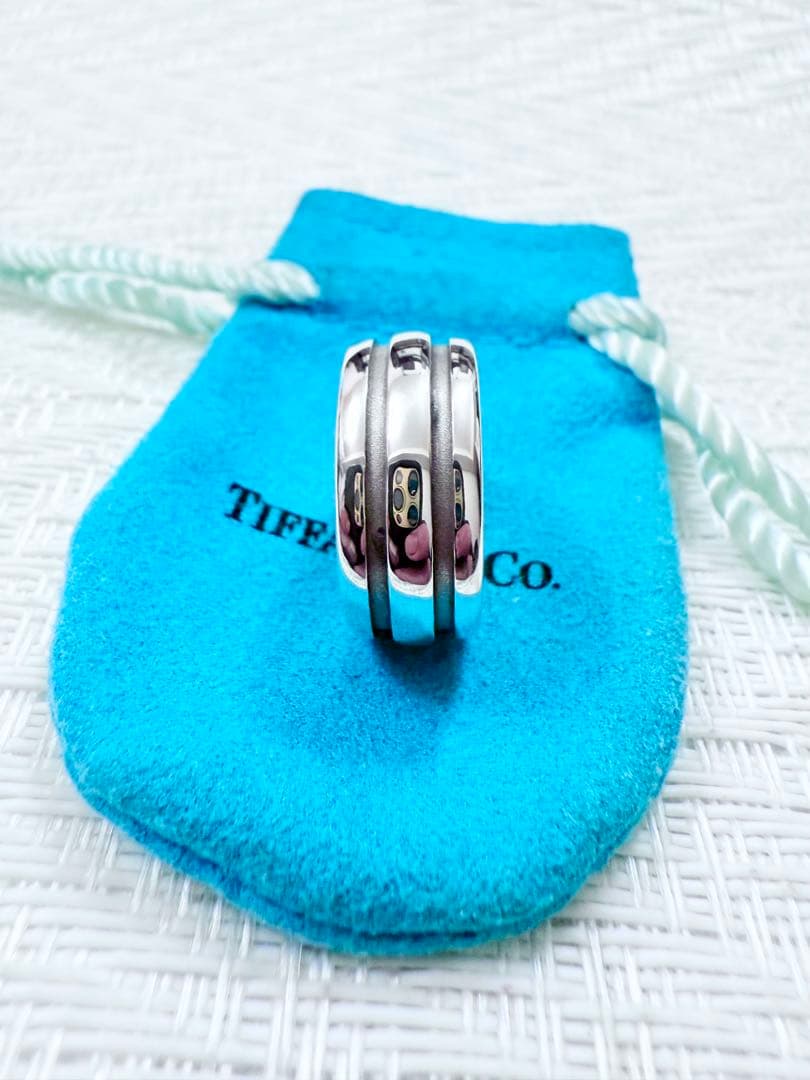 ティファニー　グルーブドリング　ダブルライン　リング　指輪　研磨済み　14号