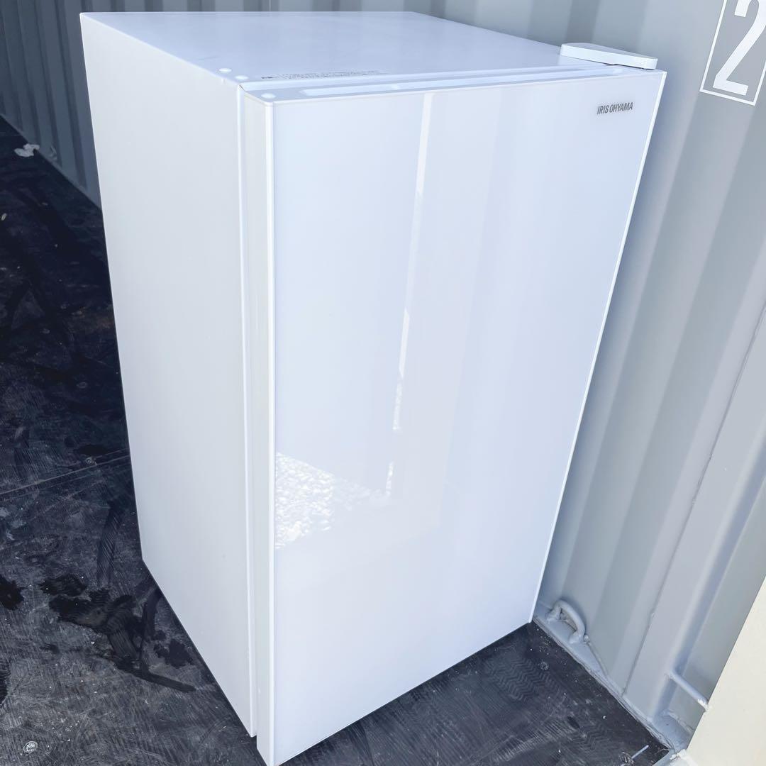 104取付無料！アイリスオーヤマ おしゃれホワイトインテリアワンドア冷蔵庫！