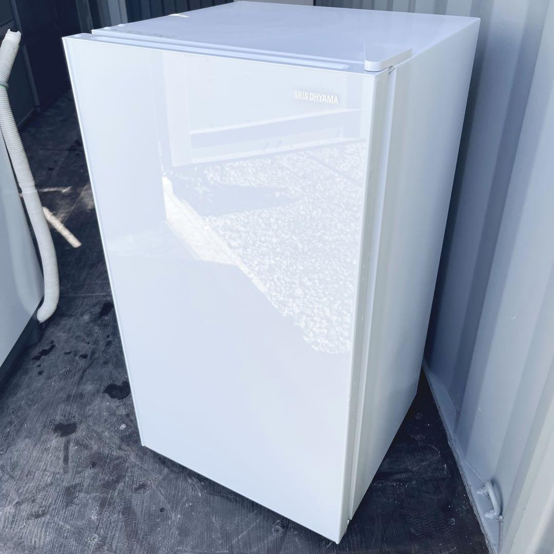 104取付無料！アイリスオーヤマ おしゃれホワイトインテリアワンドア冷蔵庫！
