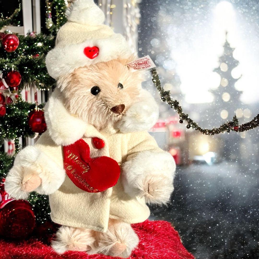 シュタイフ Steiff テディベア リトル サンタ ピンク 木箱 証明書 完品