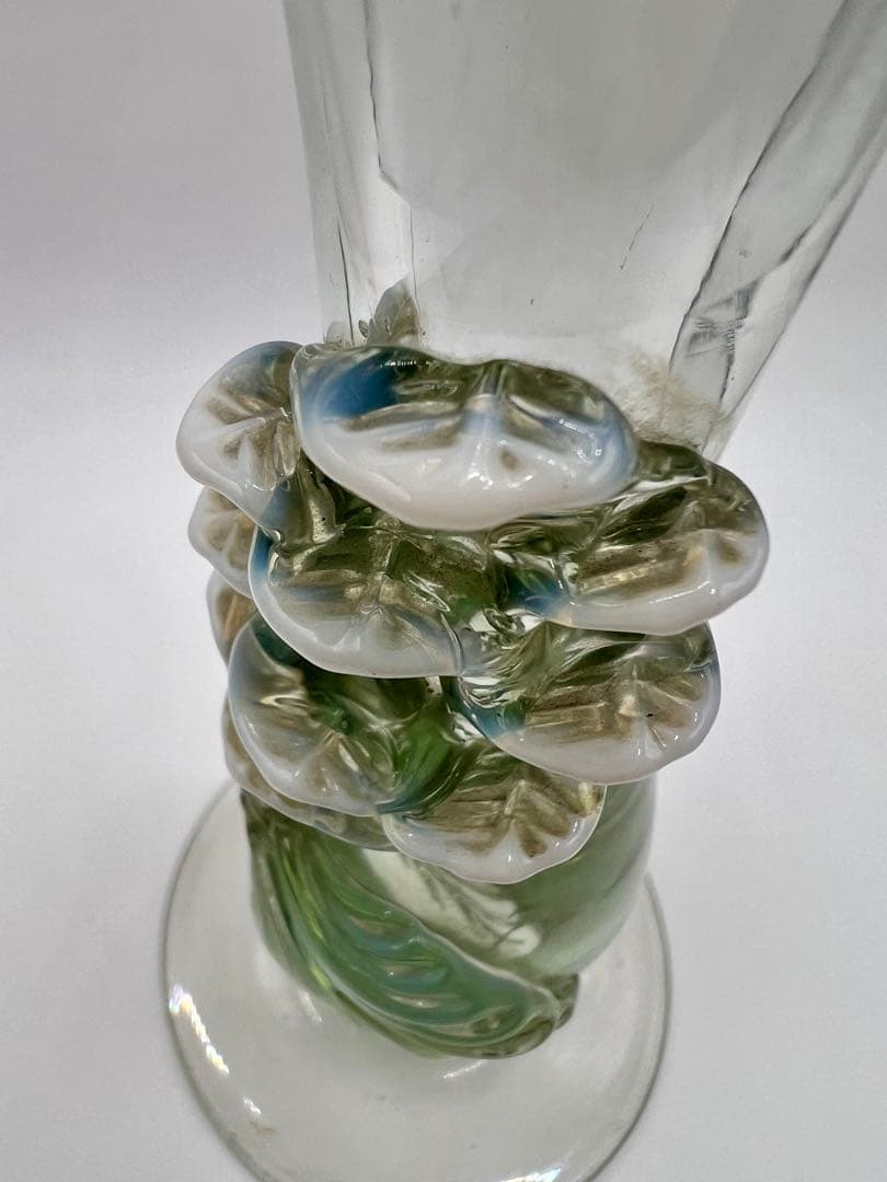 ウランガラス　花瓶　大正ロマン　赤縁フリル　電笠　氷コップ　飴屋瓶　アンティーク