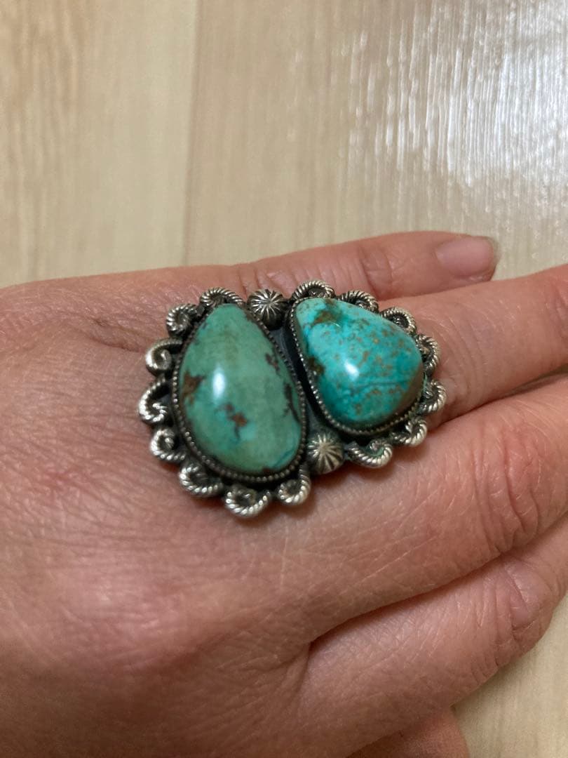 インディアンジュエリー ターコイズ ダブルストーントルコ石 ネイティブアメリカン