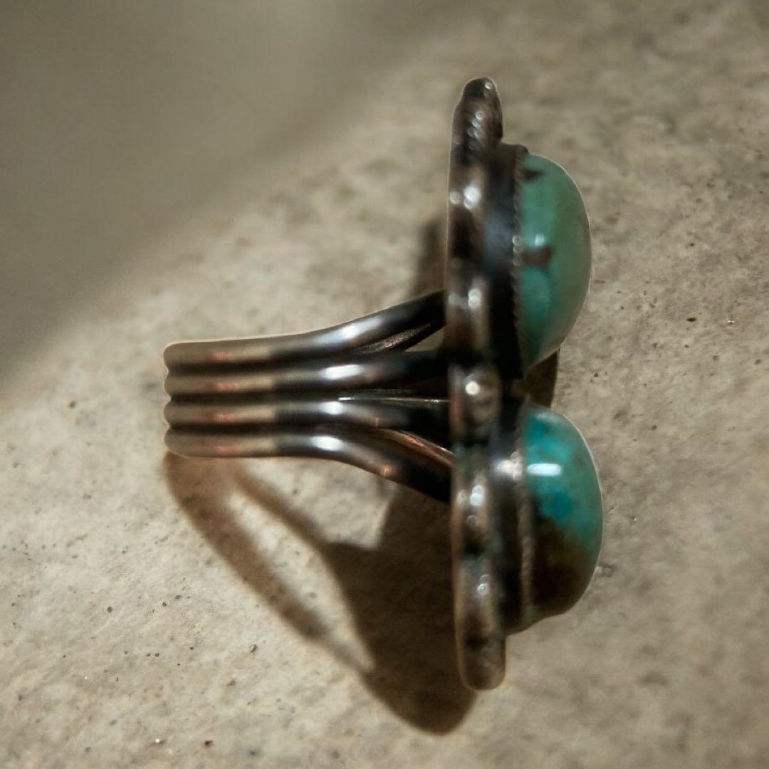 インディアンジュエリー ターコイズ ダブルストーントルコ石 ネイティブアメリカン