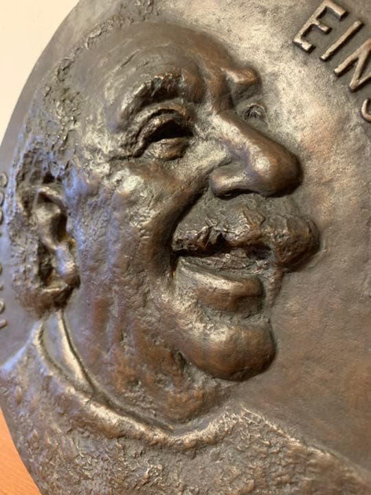 レリーフ　アインシュタイン　Einstein 作家物　サインあり　アイアン