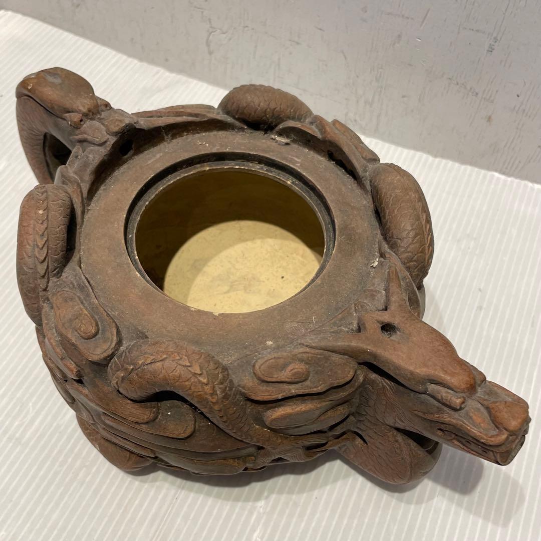 中国土産　急須　中国宜興 魚化龍　中国茶器　年代物　一点もの　アンティーク