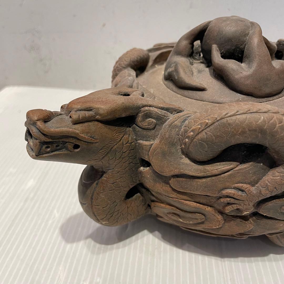 中国土産　急須　中国宜興 魚化龍　中国茶器　年代物　一点もの　アンティーク