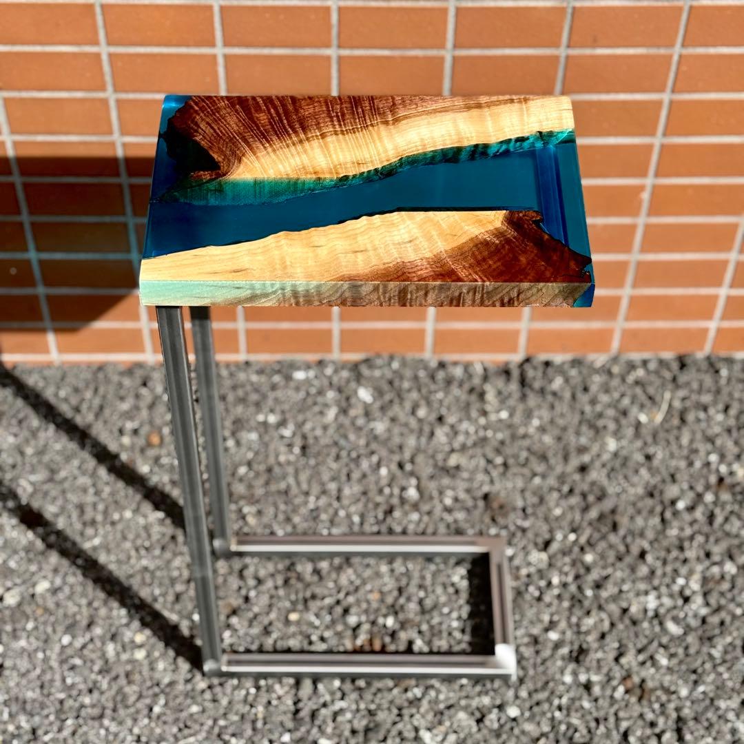 サイドテーブル アイアン ウォールナット 無垢 木製 おしゃれ アンティーク