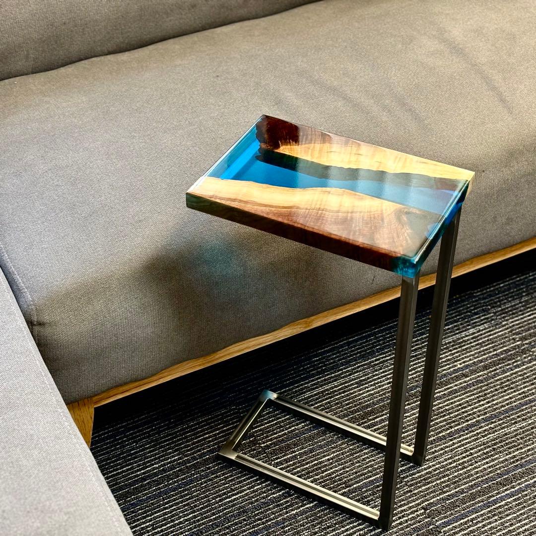 サイドテーブル アイアン ウォールナット 無垢 木製 おしゃれ アンティーク