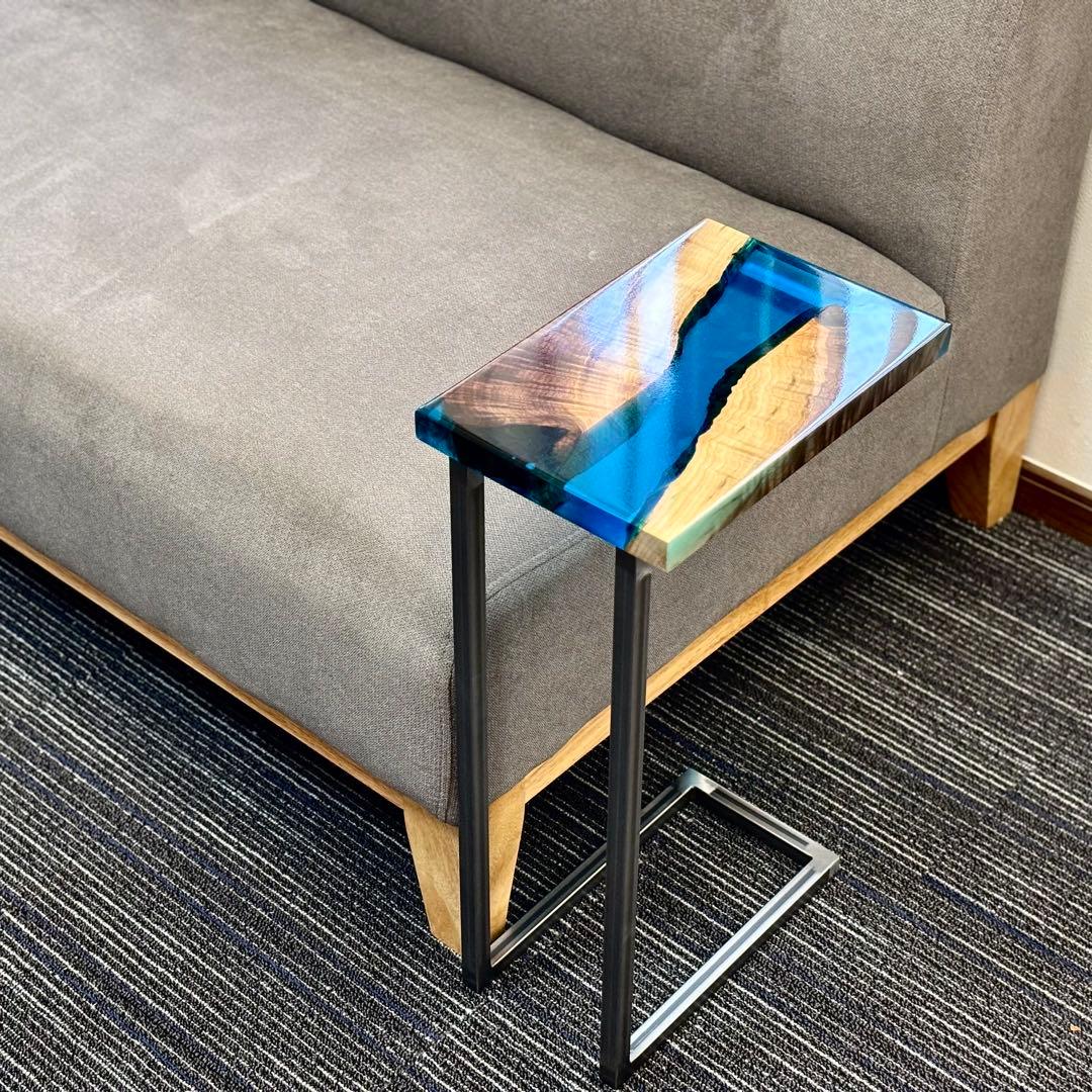 サイドテーブル アイアン ウォールナット 無垢 木製 おしゃれ アンティーク