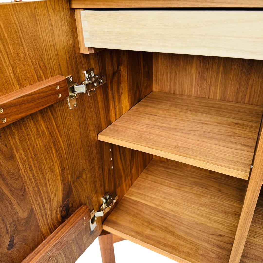 【美品】 大川家具 リビングボード サイドボード ウォールナット 北欧 ミモザ