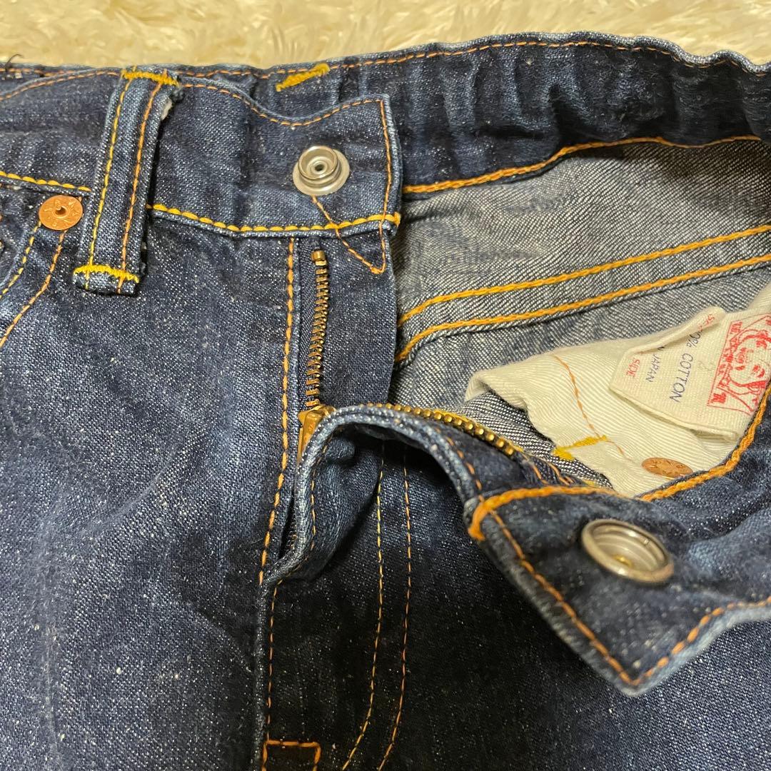 EVISエビス　エヴィス　カモメ　デニム キッズ　イエロー　ブルーデニムパンツ