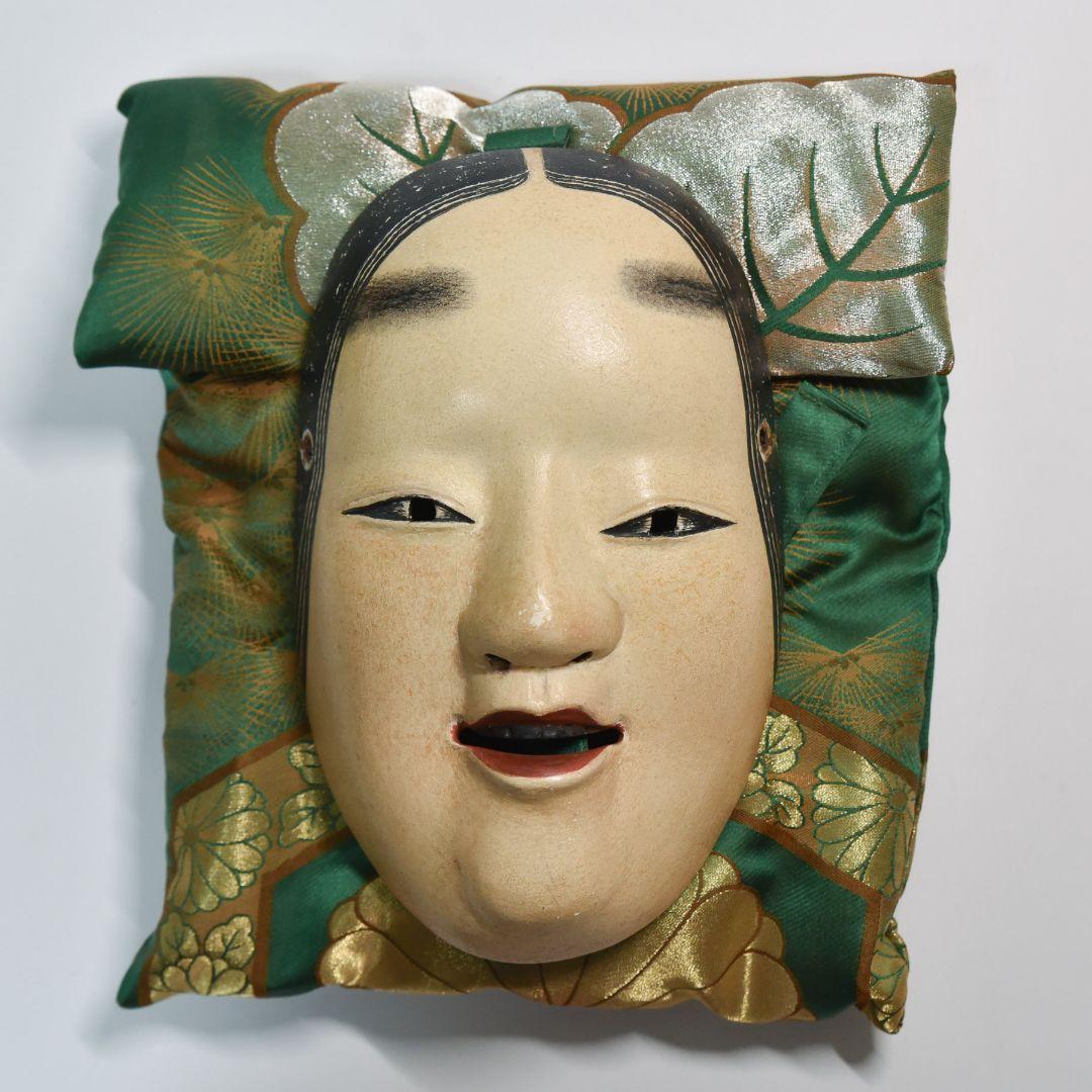 能面 小面 人間国宝長沢氏春作 能面袋付き 美品 希少(G14)