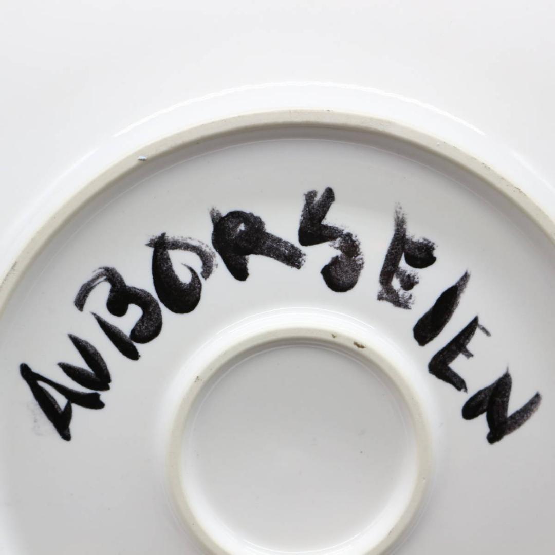 Anna Van Borselen 手描き プレート 飾皿 陶器 サイン在り