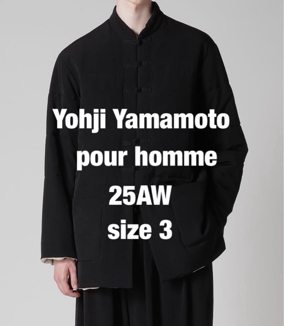 Yohji オム 25AW リバーシブル中綿ブラウス 黒 3