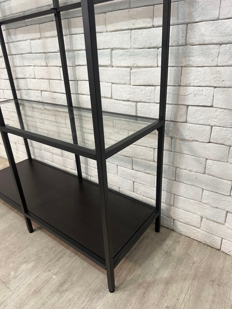 ②【東京都内23区配送無料】イケア　棚　ガラス　陳列　本棚　収納　ディスプレイ