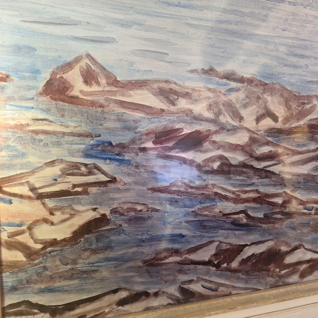 銅板　銀盤　海の絵 ５０年前の絵