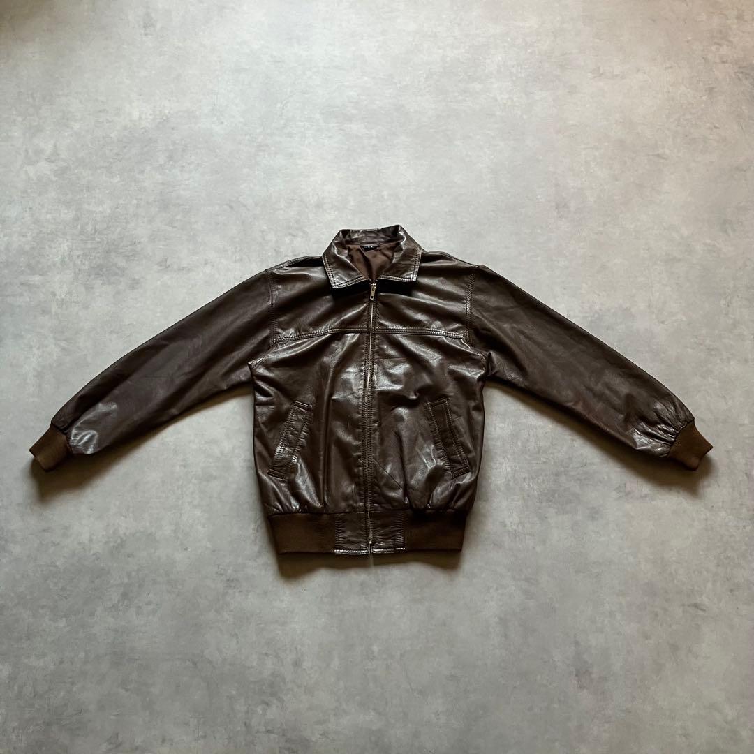 ジャケット・アウター 80s vintage leather bomber jacket y2k