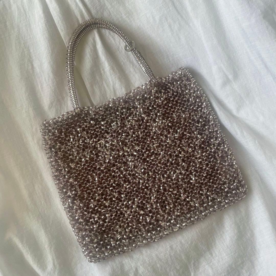 アンテプリマ ワイヤーバッグ ミディアム ピンクシルバー