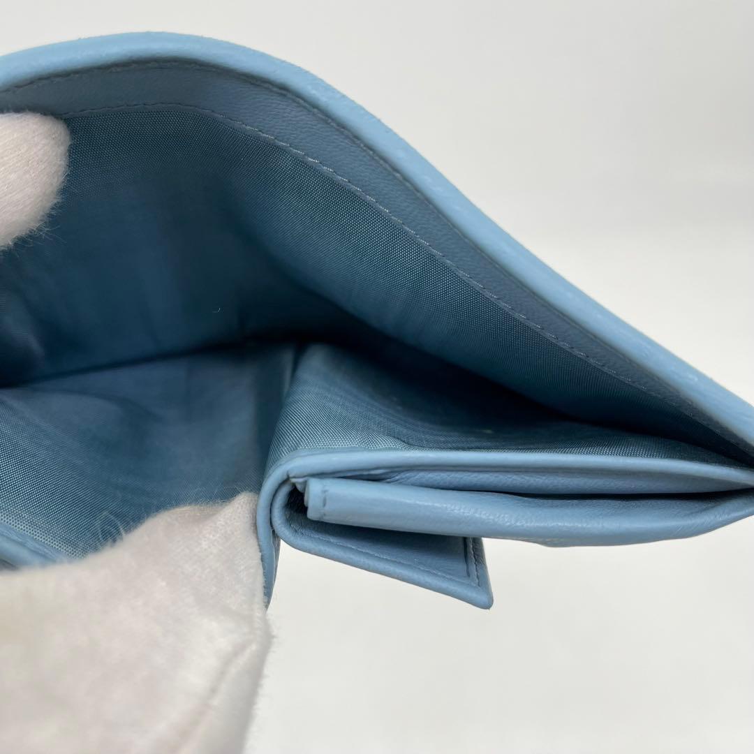 ミュウミュウ 二つ折り財布 マテラッセ クリスタル ビジュー ロゴ金具 レザー