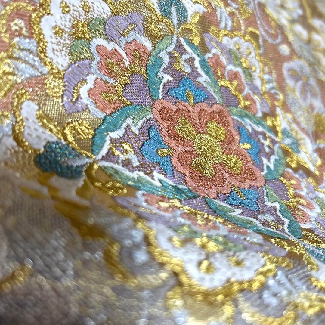 専用ページ　正絹　袋帯《吉祥花紋様》