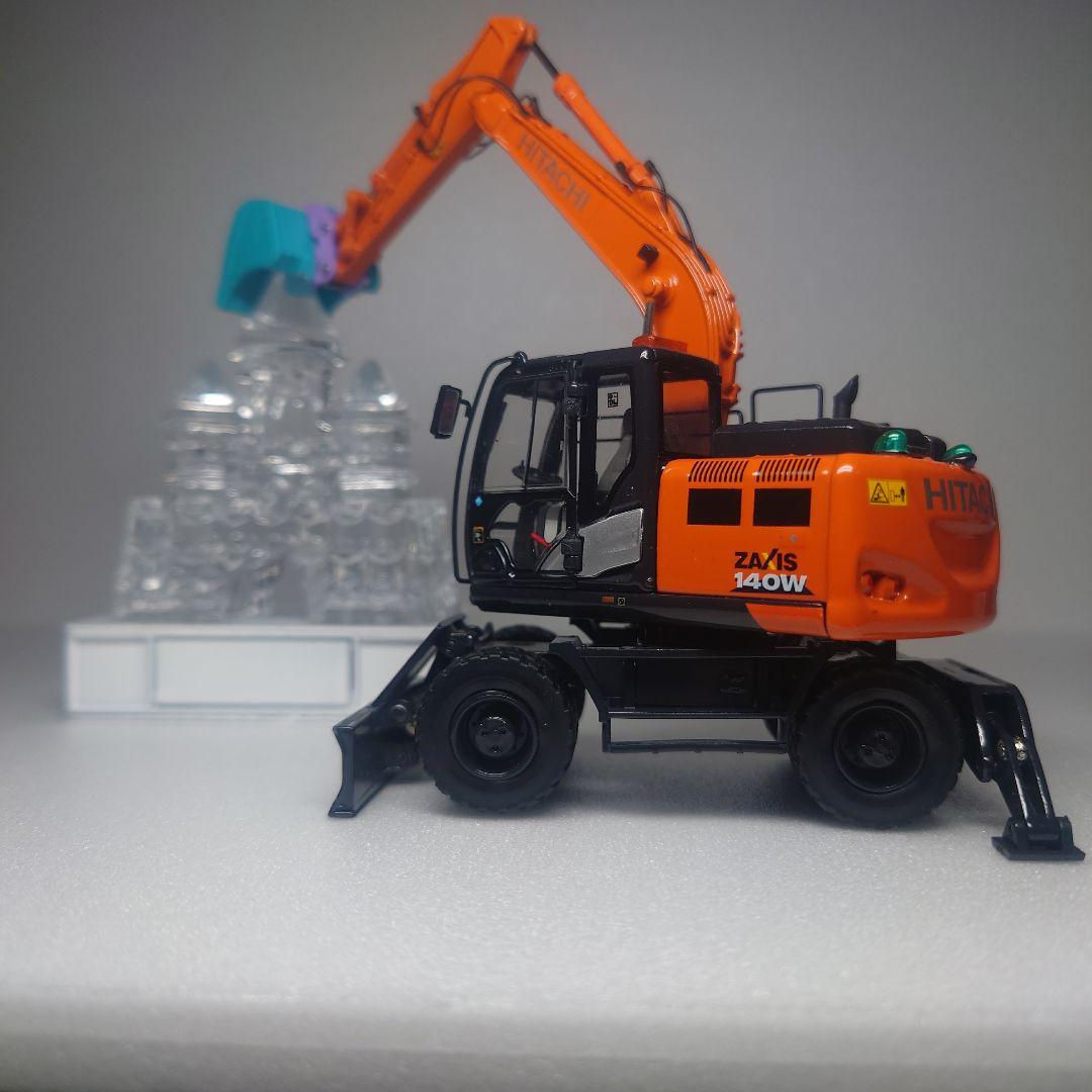 HITACHI ZX140W モノブーム&平バケット 雪像 解体仕様(1/50)