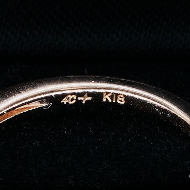 4℃ K18PG ダイヤモンド リング 華奢 ゴールド 指輪