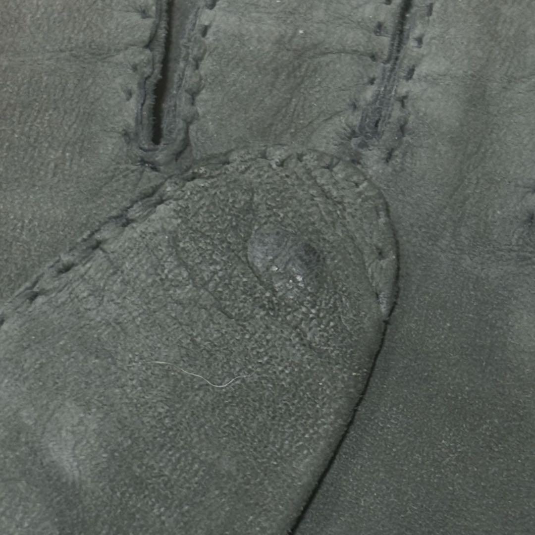 LOEWE グレー スエード レザーグローブ