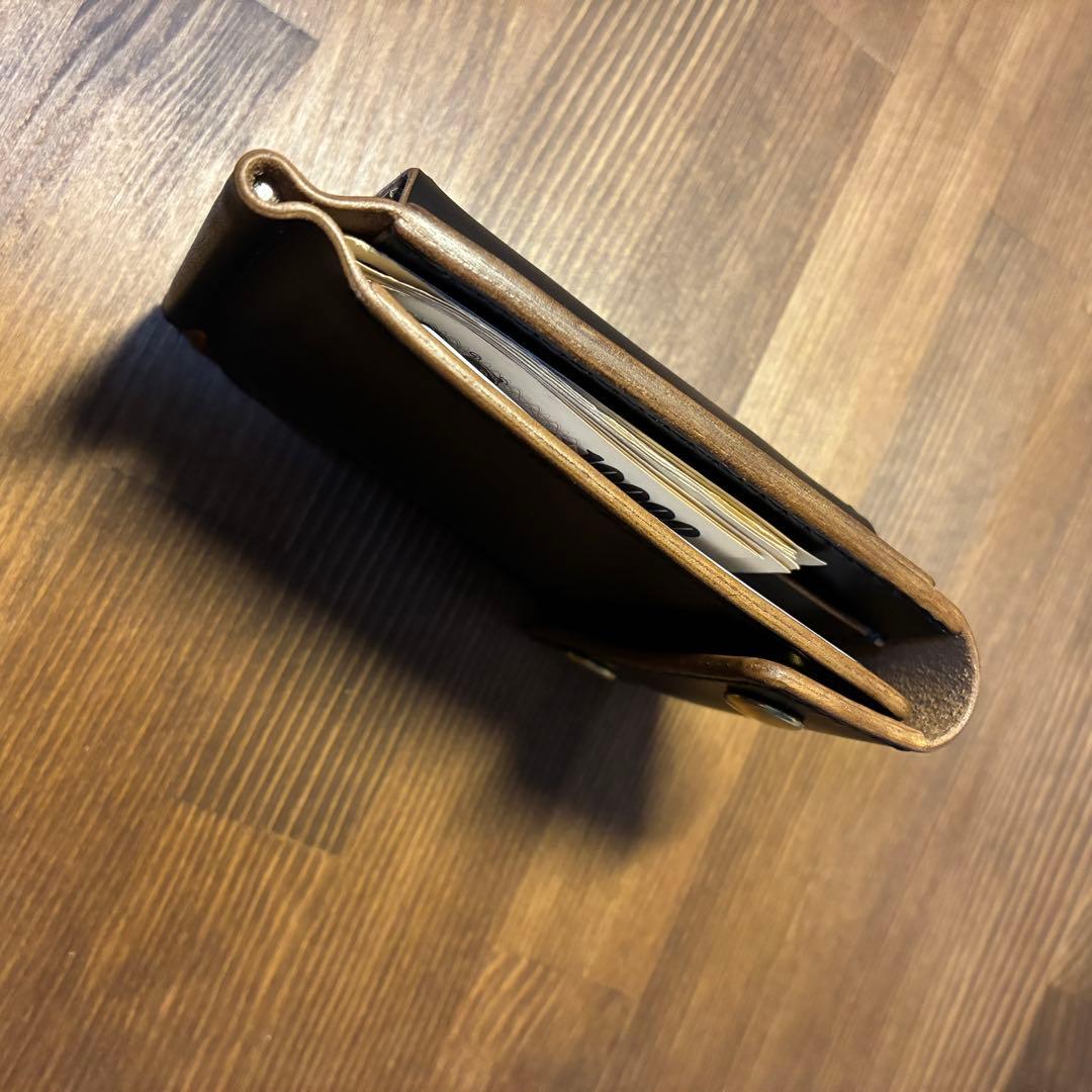 マネークリップ　MARYAM社　ホースバット　丘染め　茶芯　トラッカーウォレット