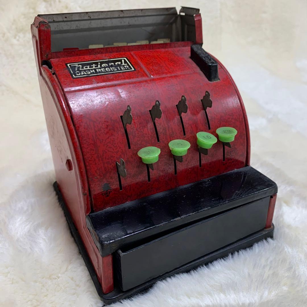 ナショナル レトロレジスター 赤色 ジャンク レトロ雑貨 レトロおもちゃ